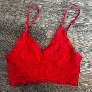 Abound Vibrant Red Lace Bralette